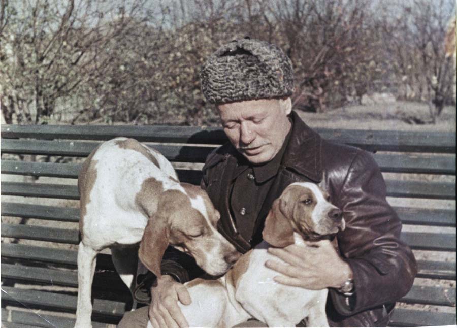 Шолохов старший с собаками